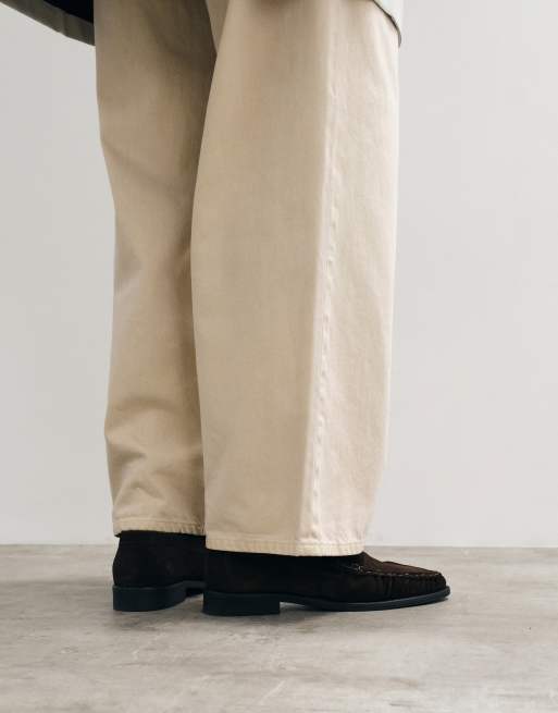 NOAK - Made in Portugal - Loafers van bruin suède met gerimpelde voorkant, 4 van 5