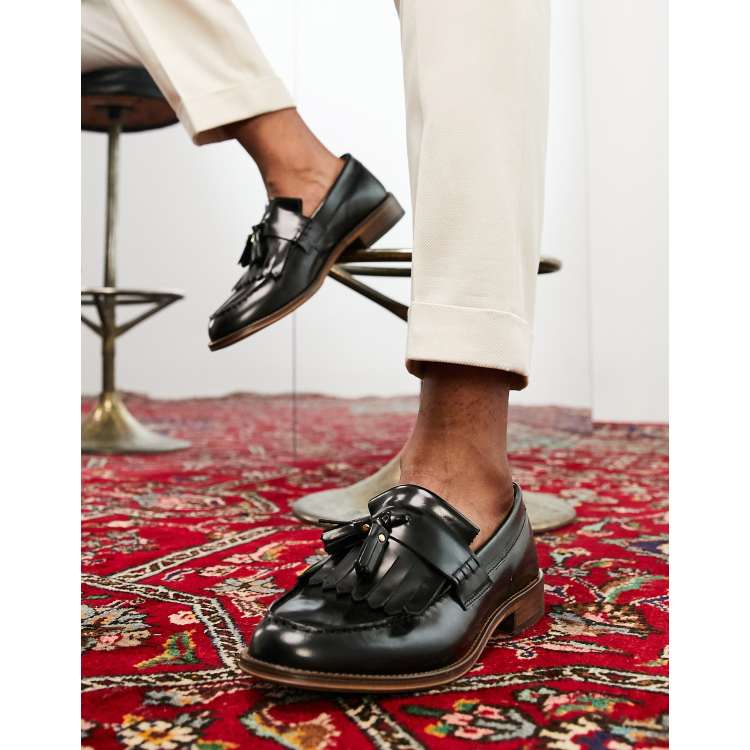 Noak made in Portugal loafers with fringe detail in black  display picture 1