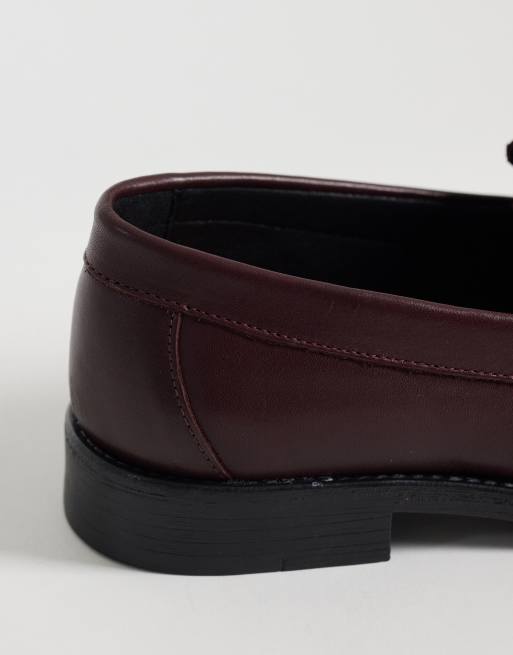 Noak made in Portugal loafers with ruched apron in burgundy leather, 3 of 4