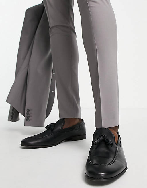 Noak made in Portugal loafers with tassel detail in black leather | ASOS