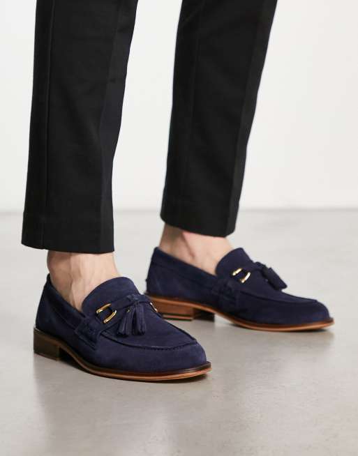 Noak – Made in Portugal – Marinblå loafers i mocka