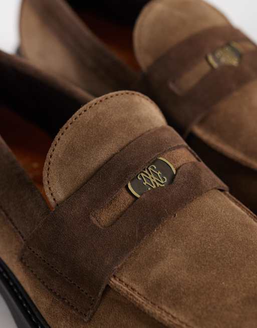 NOAK - Made In Portugal - Mocassini college in camoscio talpa con moneta, 2 di 4