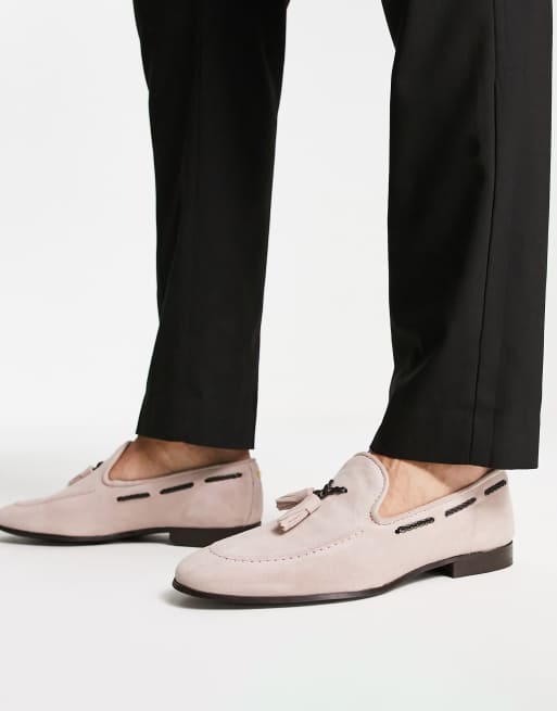 Noak - Made in Portugal - Mocassini in camoscio rosa con nappe