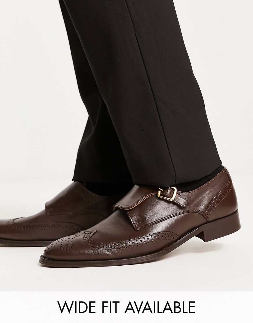 Noak Made In Portugal Monk Shoes In Brown Leather