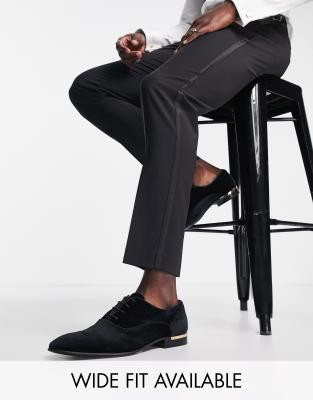 Noak - Made in Portugal - Oxford-veterschoenen in zwart fluweel
