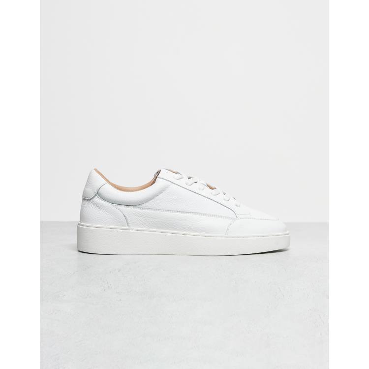 NOAK Made In Portugal paneled lace up sneakers in white leather | ASOS
