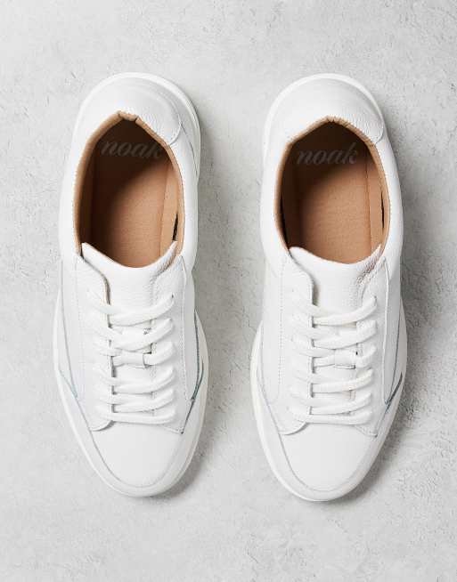 NOAK Made In Portugal paneled lace up sneakers in white leather , 5 of 5