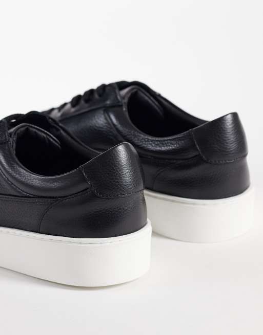 NOAK made In Portugal panelled lace up sneakers in black leather, 2 of 5