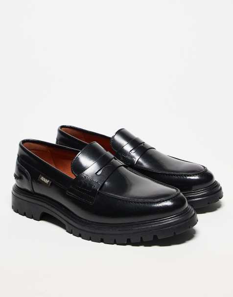 Noak Made in Portugal penny loafers in black leather - view 1