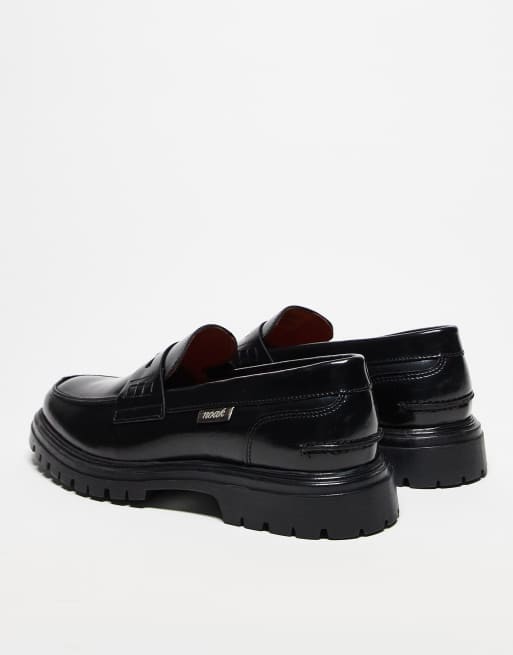 Noak Made in Portugal penny loafers in black leather, 4 of 4
