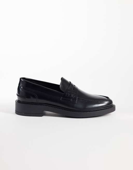 Noak Made in Portugal penny loafers in black leather, 2 of 4