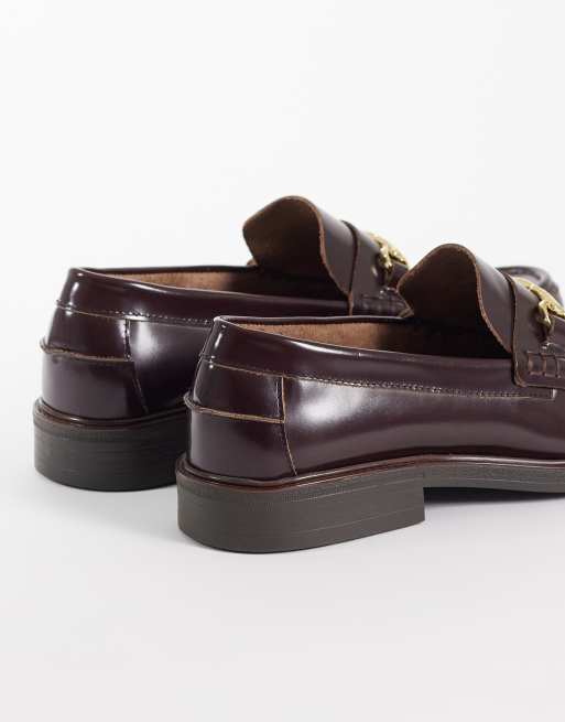 NOAK made in Portugal penny loafers in brown leather with gold snaffle, 3 of 4