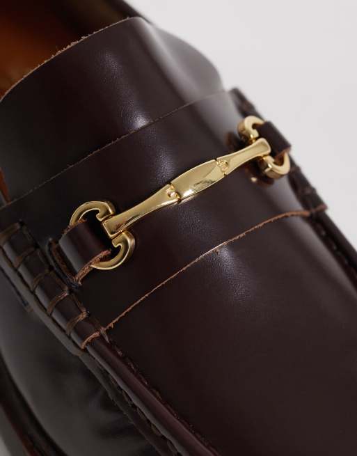 NOAK made in Portugal penny loafers in brown leather with gold snaffle, 4 of 4