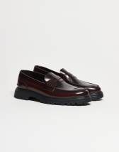 Ben Sherman leather penny loafers in burgundy | ASOS display picture 3