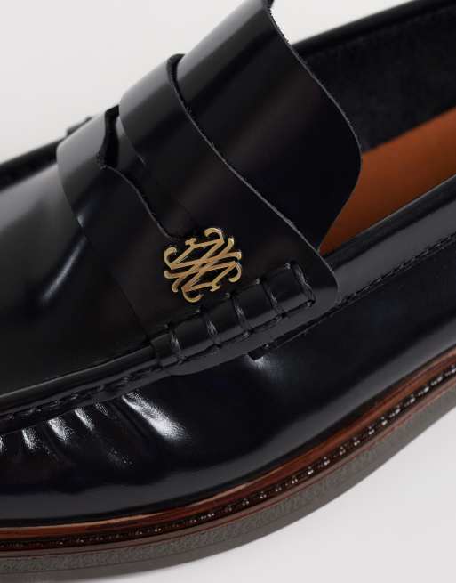 NOAK made in Portugal penny loafers with branded metal hardware in black leather, 2 of 4