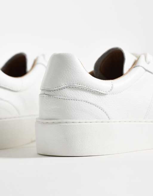 NOAK Made In Portugal retro lace up sneakers in white leather, 3 of 5
