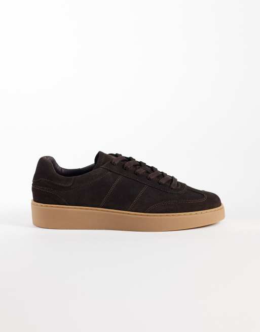 NOAK made In Portugal retro lace-up sneakers with gumsole in brown ...