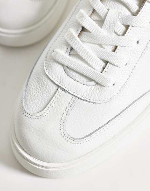 NOAK Made In Portugal retro lace up trainers in white leather, 4 of 5