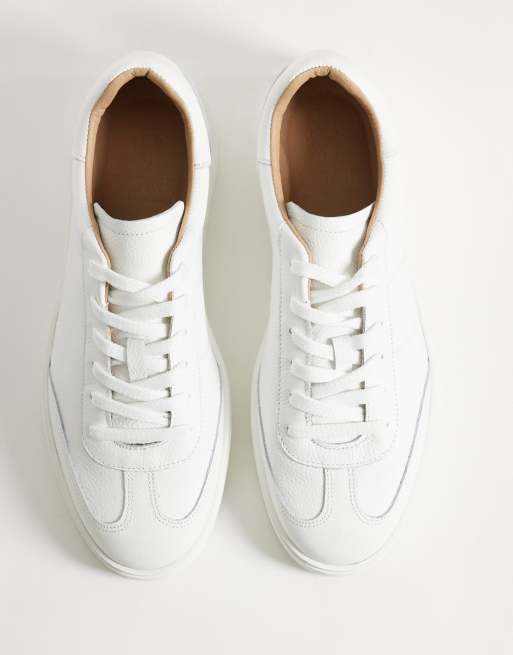 NOAK Made In Portugal retro lace up trainers in white leather, 2 of 5