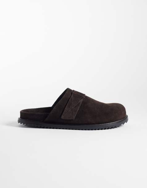 Noak - Made in Portugal - Sandali stile sabot in camoscio marrone - view 1