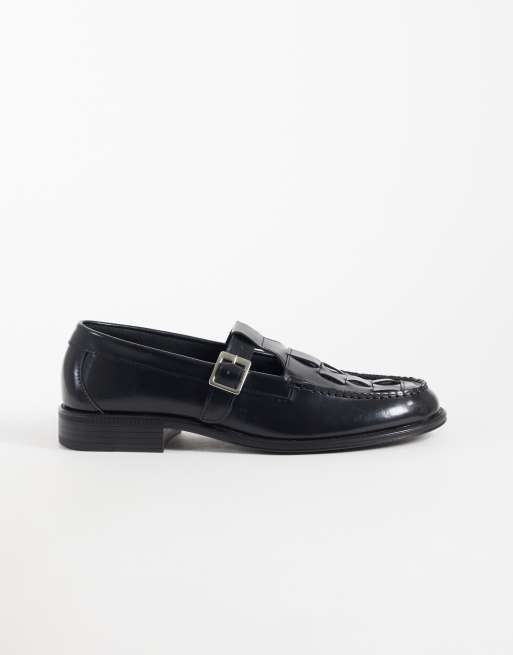 NOAK made In Portugal shoes with woven apron in black leather, 2 of 4