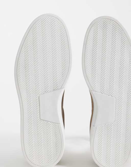 NOAK - Made In Portugal - Sneakers stringate con pannelli in camoscio color tortora, 3 di 5