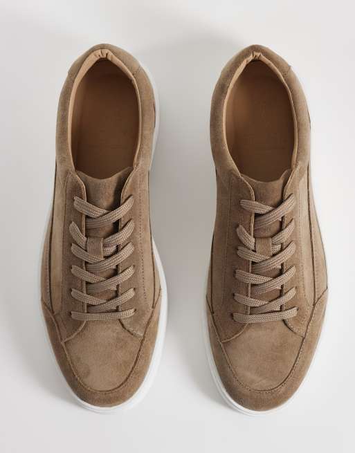 NOAK - Made In Portugal - Sneakers stringate con pannelli in camoscio color tortora, 5 di 5