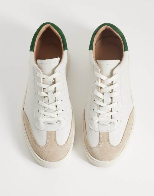 NOAK - Made In Portugal - Sneakers stringate rétro bianche in misto pelle e camoscio, 3 di 5