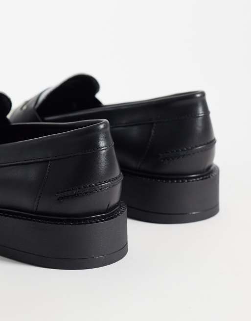 NOAK - Made In Portugal - Sorte penny-loafers i læder med landskabsgrafik, 3 af 4