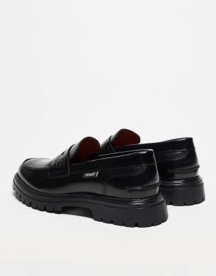 Noak made in Portugal tassel loafers in black leather