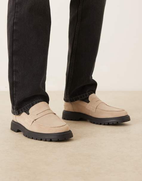 NOAK made in Portugal tassel loafers in stone suede - view 1