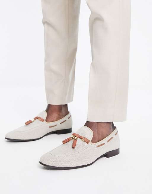 Noak made in Portugal woven loafers in stone ASOS