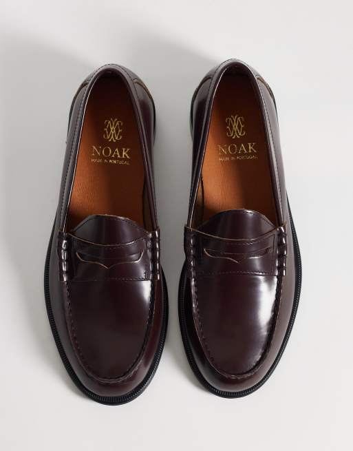 Noak - Mocasines marrones clásicos de cuero elaborados en Portugal, 2 de 4