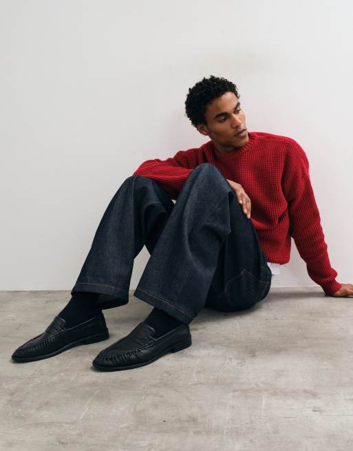 NOAK mocassins fabriqués au Portugal en cuir noir avec empeigne froncée, 2 de 9