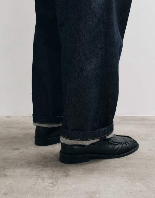 NOAK mocassins fabriqués au Portugal en cuir noir avec empeigne froncée, 3 de 9