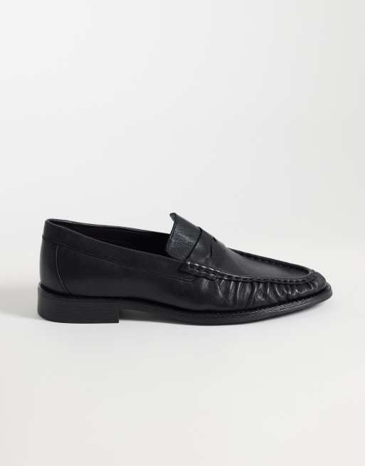 NOAK mocassins fabriqués au Portugal en cuir noir avec empeigne froncée, 6 de 9