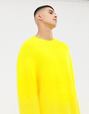 fluffy yellow sweater