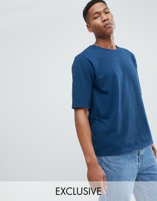 oversized t-shirt in premium textured jersey-Navy