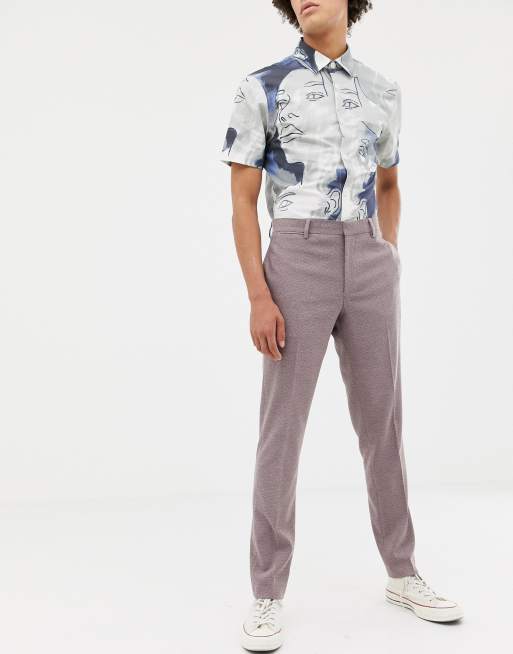 Noak - Pantalon de costume slim - Vieux rose chiné