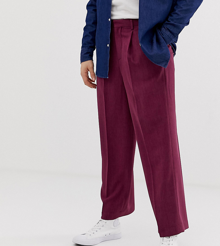 Noak - Pantaloni slim eleganti e testurizzati color prugna-Viola