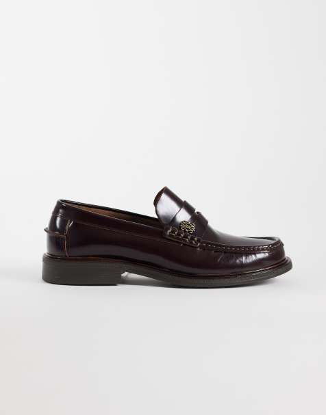 NOAK penny loafers med märkespräglad metalldetalj i brunt läder, tillverkade i Portugal - view 1
