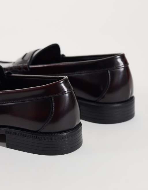 NOAK penny loafers met muntdetail in bordeauxrood leer, 4 van 4