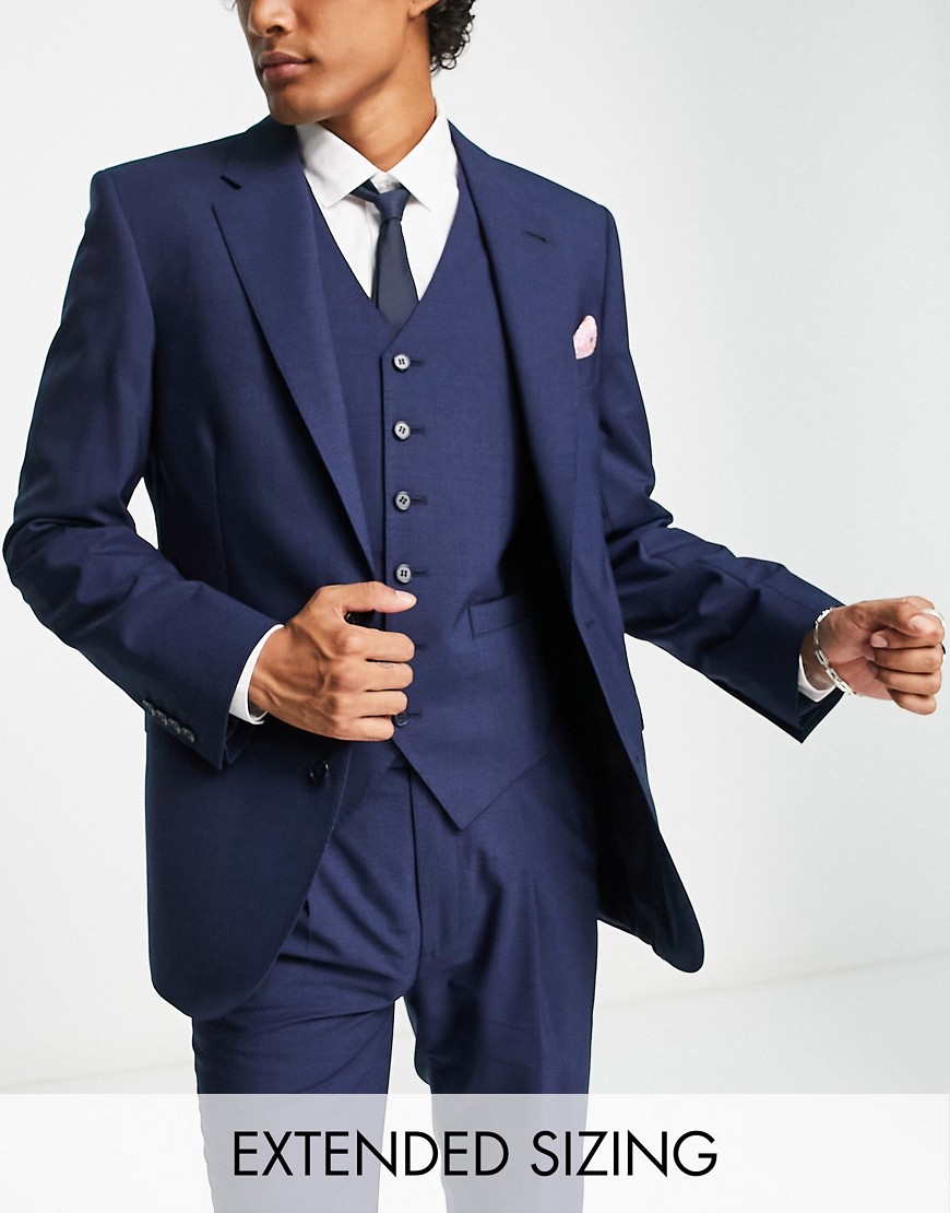 Noak premium wool-rich skinny suit jacket in navy