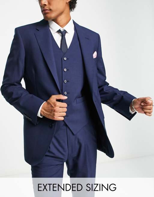 Premium Navy Blue double breasted wool Wide Leg Pant Suit