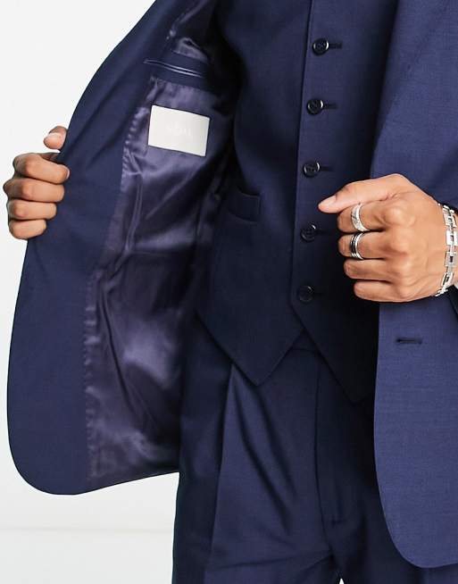 Noak premium wool-rich skinny suit jacket in navy, 2 of 4