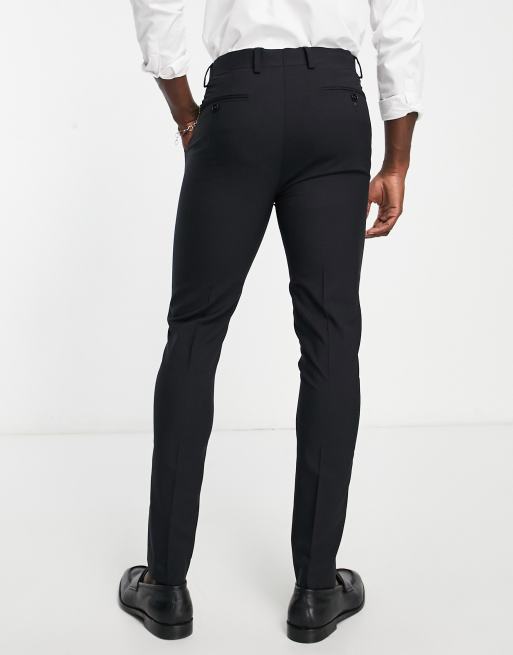 Noak premium wool-rich skinny suit trousers in black | ASOS