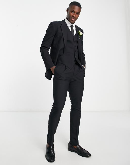 Noak premium wool-rich skinny suit trousers in black | ASOS