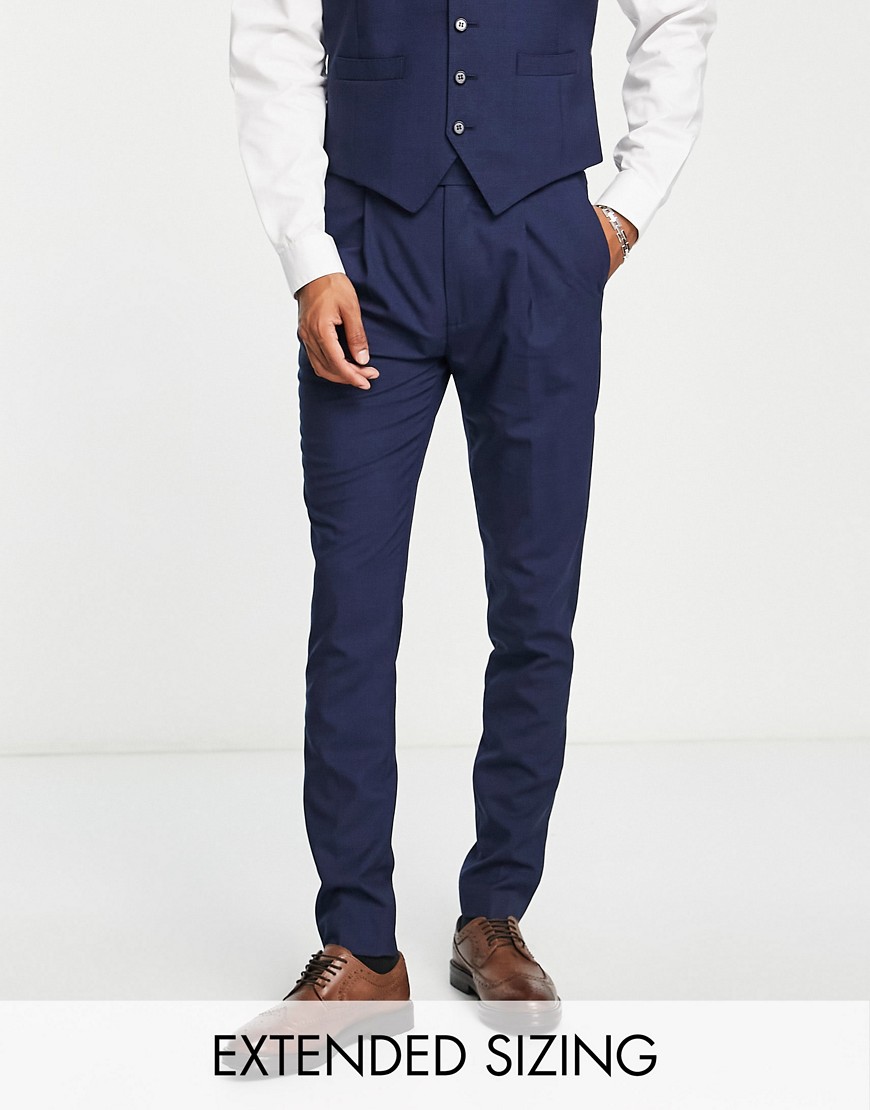 Noak premium wool-rich skinny suit trousers in navy