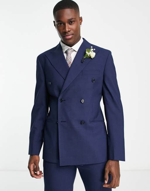 Double breasted clearance navy wool coat