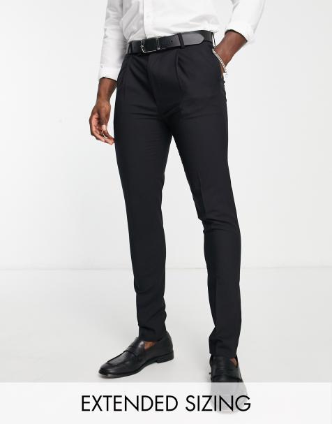 Noak premium wool skinny suit pants in black - view 1